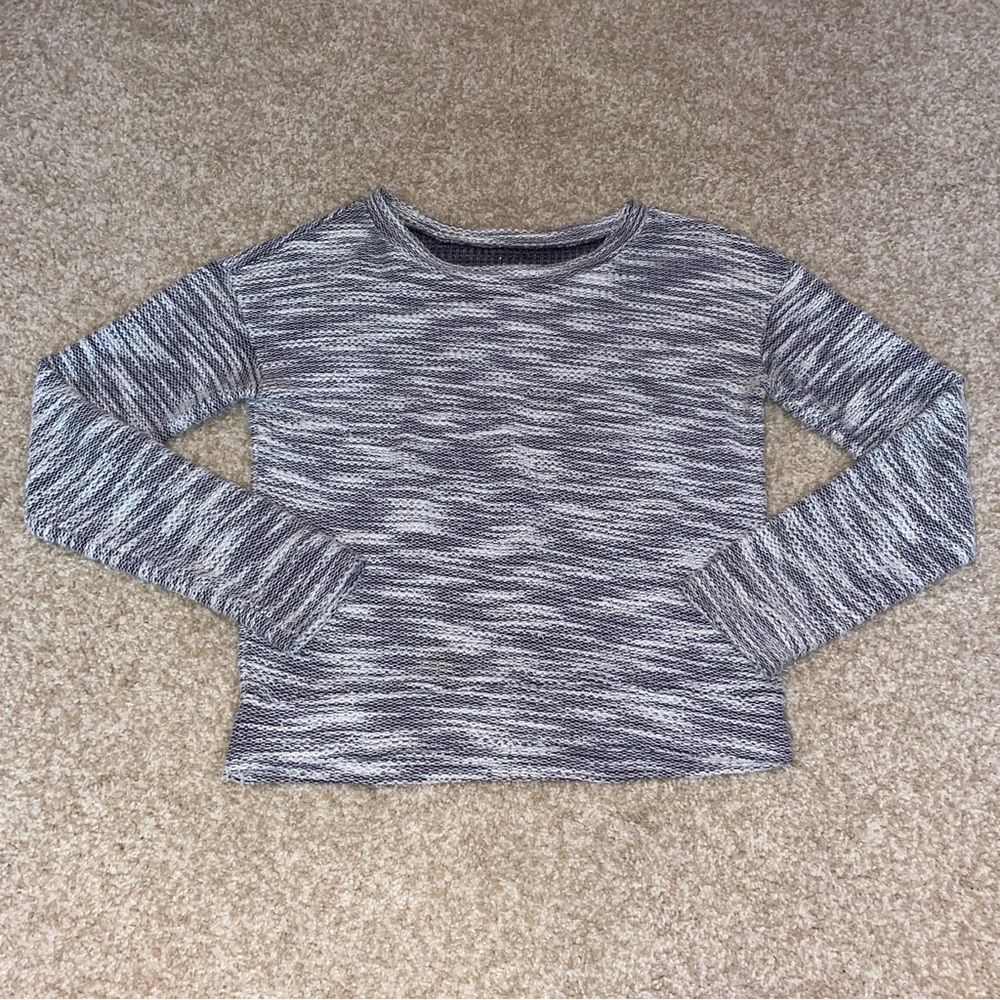Hollister Marled Grey Sparkly Silver Crewneck Sweater